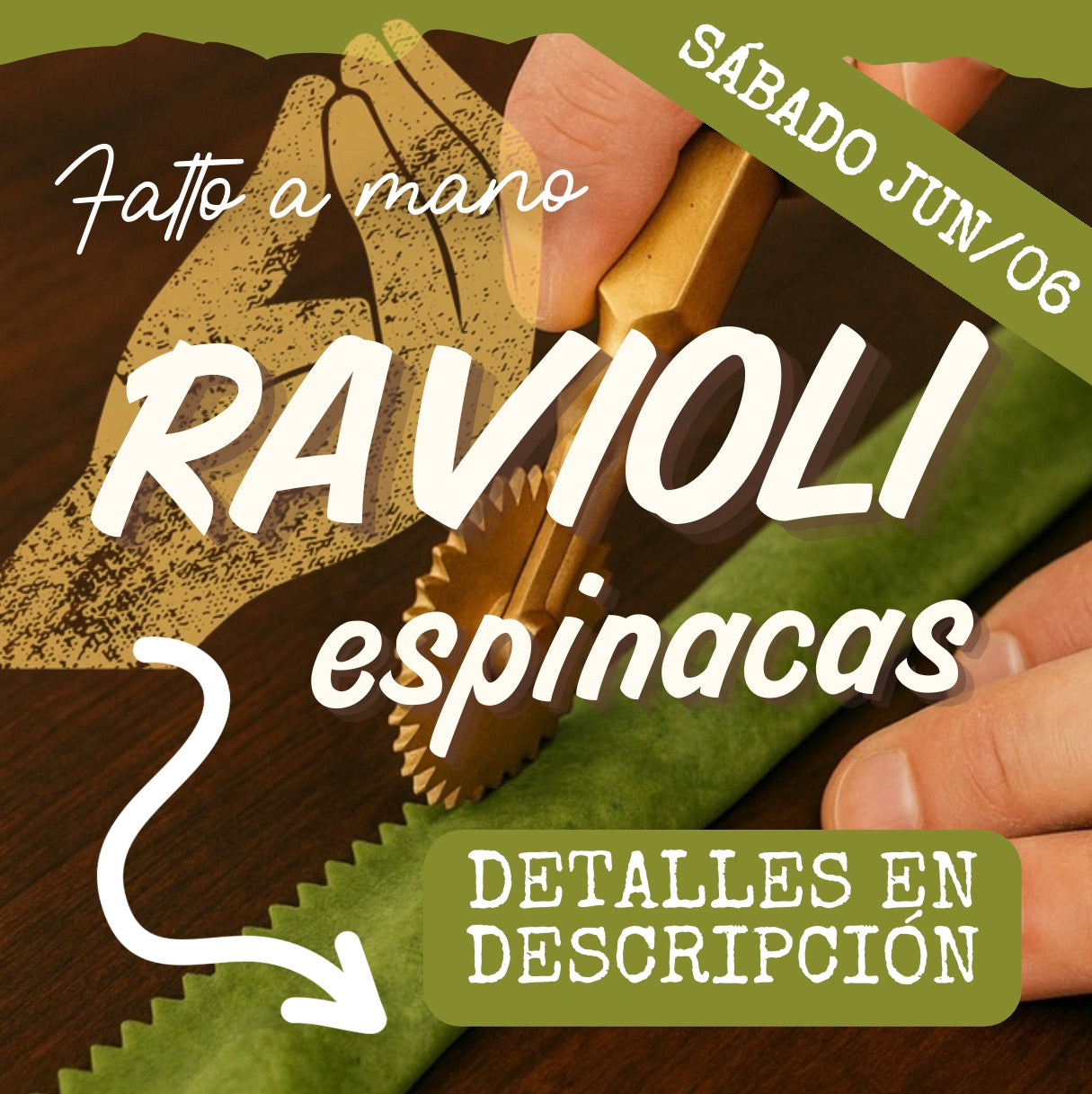 FAM - RAVIOLI SÁBADO 06/JUN (6:30-8:30pm)